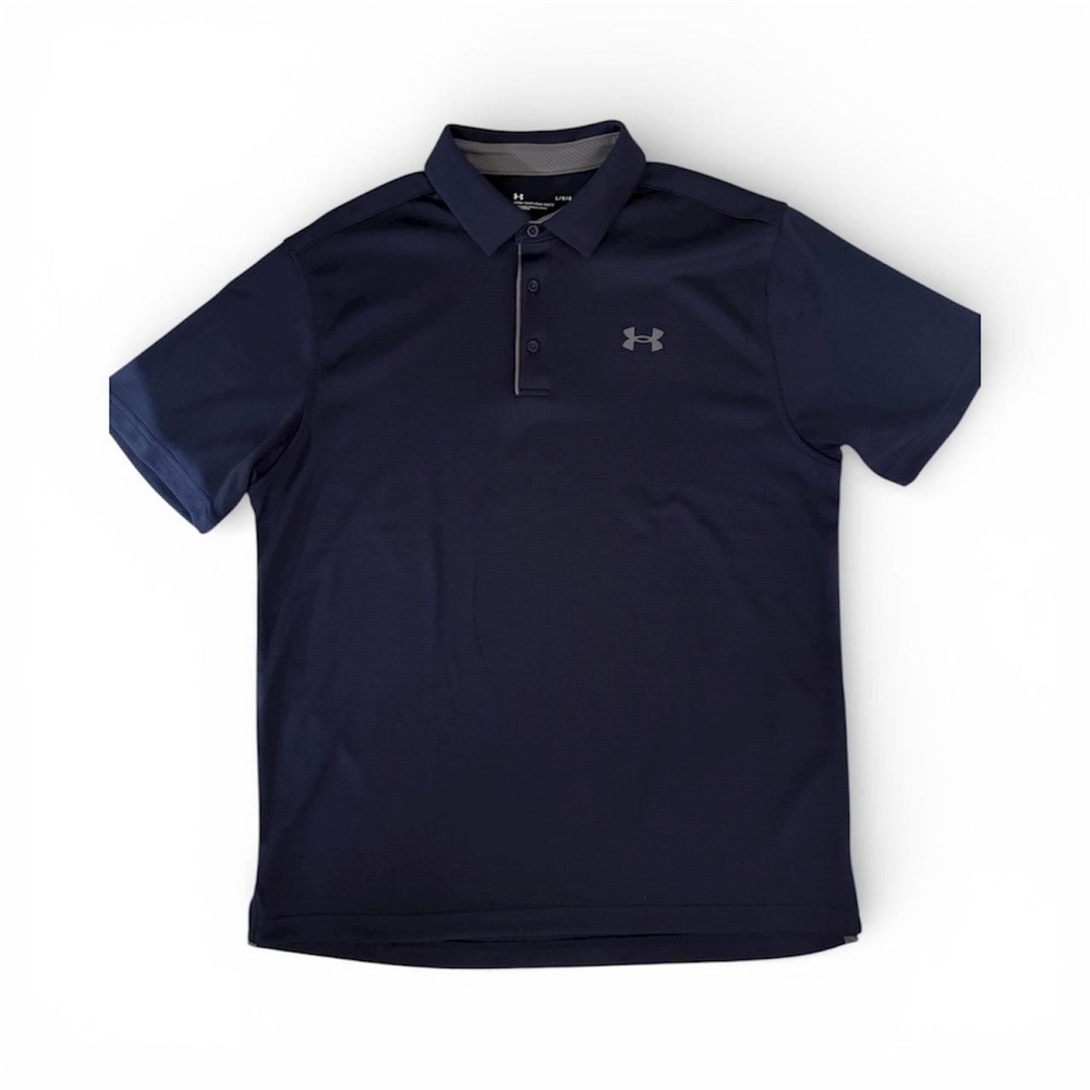Under Armour Navy Blue Performance Polo Shirt‎ Mens Large Golf Athletic NWT